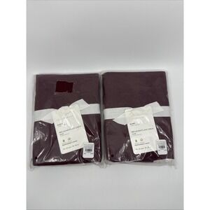 Pottery Barn Merlot Euro Belgian Flax Linen Shams Set Of 2 26"x26" New